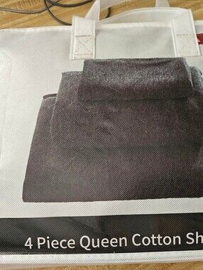 Abode Queen Cotton Jersey Knit Sheet Set Stretchy Soft T-Shirt Gray 4 Piece NEW